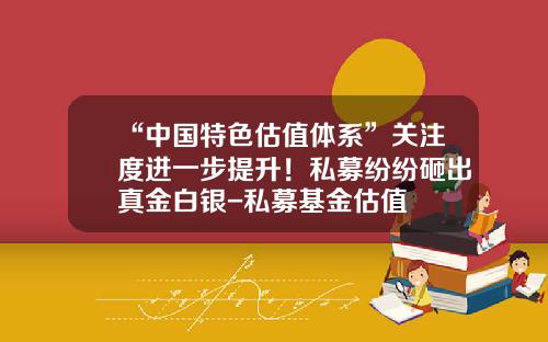 “中国特色估值体系”关注度进一步提升！私募纷纷砸出真金白银-私募基金估值