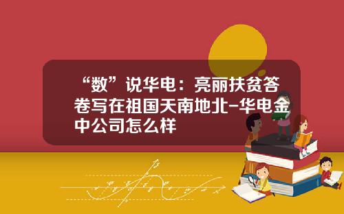 “数”说华电：亮丽扶贫答卷写在祖国天南地北-华电金中公司怎么样