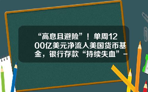 “高息且避险”！单周1200亿美元净流入美国货币基金，银行存款“持续失血”-玩货币基金