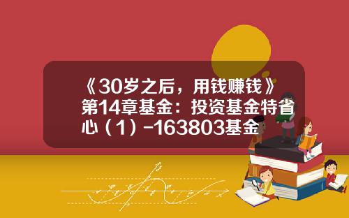《30岁之后，用钱赚钱》第14章基金：投资基金特省心（1）-163803基金