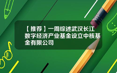 【推荐】一周综述武汉长江数字经济产业基金设立中核基金有限公司
