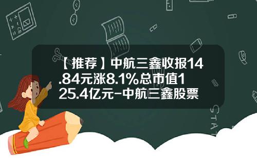 【推荐】中航三鑫收报14.84元涨8.1%总市值125.4亿元-中航三鑫股票历史最低价是多少