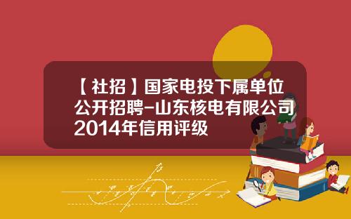 【社招】国家电投下属单位公开招聘-山东核电有限公司2014年信用评级