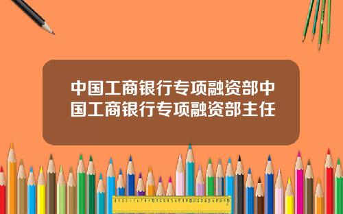 中国工商银行专项融资部中国工商银行专项融资部主任