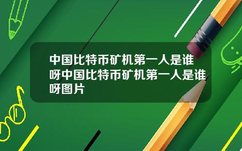中国比特币矿机第一人是谁呀中国比特币矿机第一人是谁呀图片