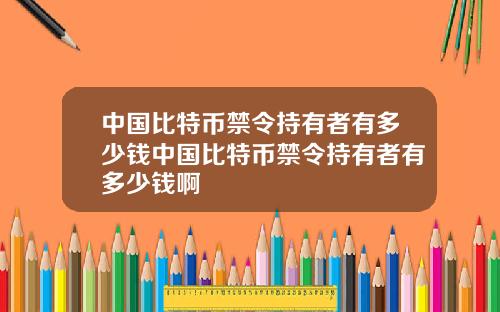 中国比特币禁令持有者有多少钱中国比特币禁令持有者有多少钱啊