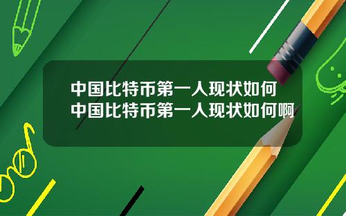 中国比特币第一人现状如何中国比特币第一人现状如何啊