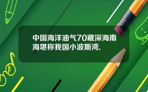 中国海洋油气70藏深海南海堪称我国小波斯湾.