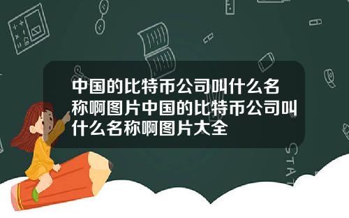 中国的比特币公司叫什么名称啊图片中国的比特币公司叫什么名称啊图片大全