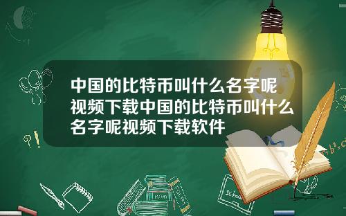 中国的比特币叫什么名字呢视频下载中国的比特币叫什么名字呢视频下载软件
