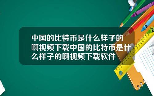 中国的比特币是什么样子的啊视频下载中国的比特币是什么样子的啊视频下载软件