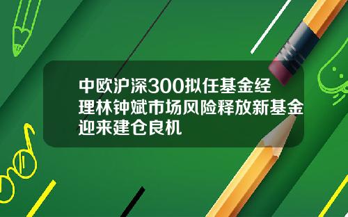 中欧沪深300拟任基金经理林钟斌市场风险释放新基金迎来建仓良机