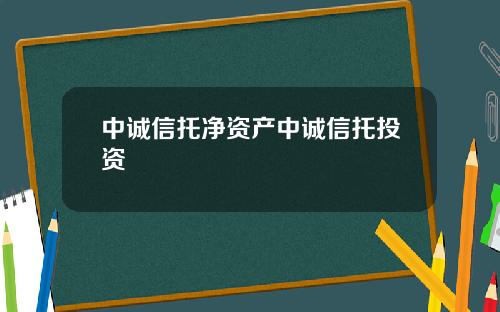 中诚信托净资产中诚信托投资