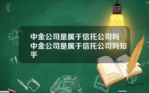 中金公司是属于信托公司吗中金公司是属于信托公司吗知乎