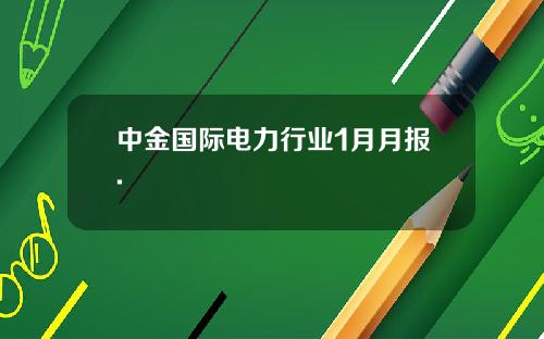 中金国际电力行业1月月报.