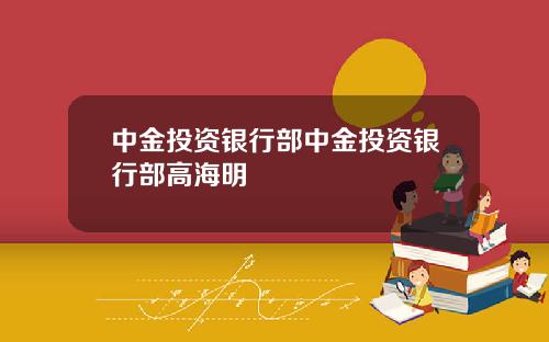 中金投资银行部中金投资银行部高海明