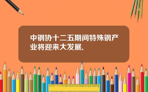 中钢协十二五期间特殊钢产业将迎来大发展.