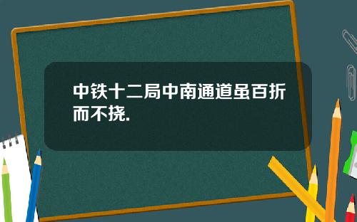 中铁十二局中南通道虽百折而不挠.