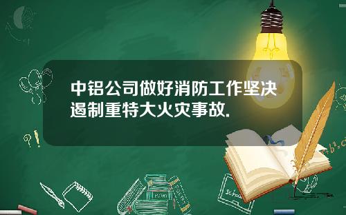 中铝公司做好消防工作坚决遏制重特大火灾事故.