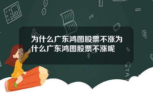 为什么广东鸿图股票不涨为什么广东鸿图股票不涨呢