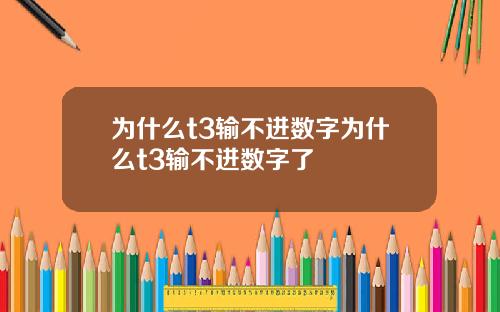 为什么t3输不进数字为什么t3输不进数字了