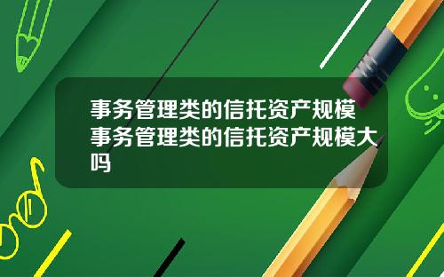 事务管理类的信托资产规模事务管理类的信托资产规模大吗