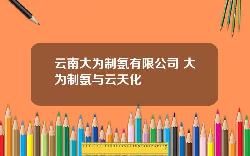 云南大为制氨有限公司 大为制氨与云天化