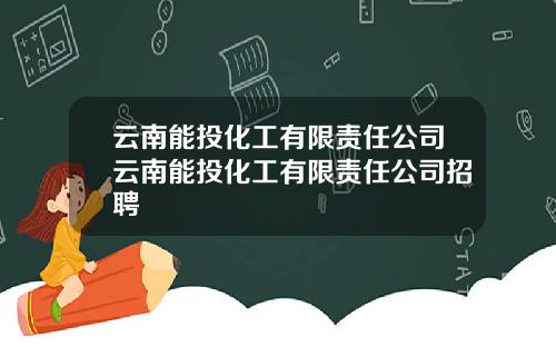 云南能投化工有限责任公司云南能投化工有限责任公司招聘