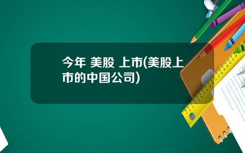 今年 美股 上市(美股上市的中国公司)