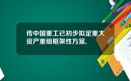 传中国重工已初步拟定重大资产重组框架性方案.