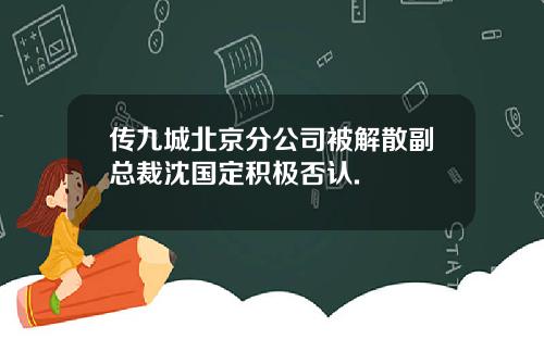 传九城北京分公司被解散副总裁沈国定积极否认.