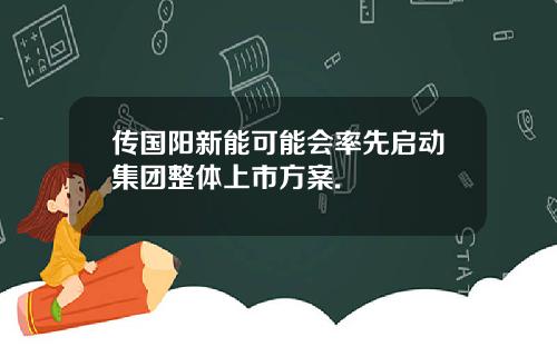 传国阳新能可能会率先启动集团整体上市方案.