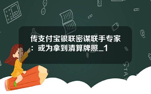 传支付宝银联密谋联手专家：或为拿到清算牌照_1