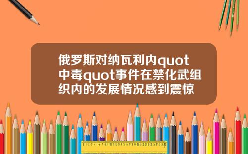俄罗斯对纳瓦利内quot中毒quot事件在禁化武组织内的发展情况感到震惊