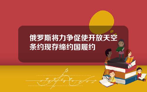 俄罗斯将力争促使开放天空条约现存缔约国履约