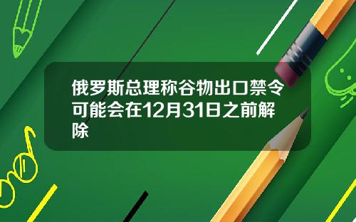 俄罗斯总理称谷物出口禁令可能会在12月31日之前解除