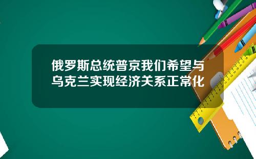 俄罗斯总统普京我们希望与乌克兰实现经济关系正常化