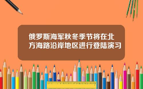 俄罗斯海军秋冬季节将在北方海路沿岸地区进行登陆演习