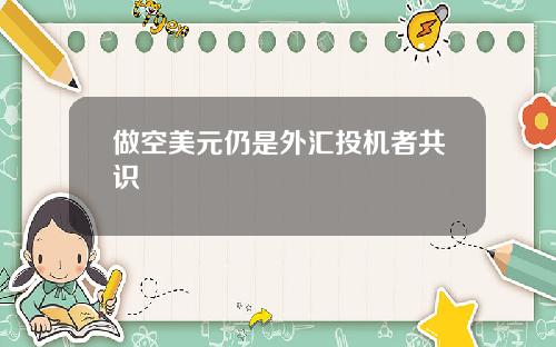 做空美元仍是外汇投机者共识
