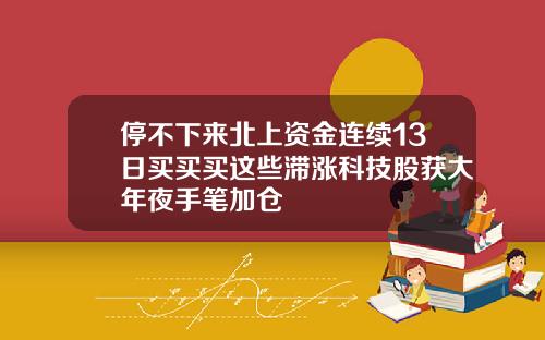 停不下来北上资金连续13日买买买这些滞涨科技股获大年夜手笔加仓