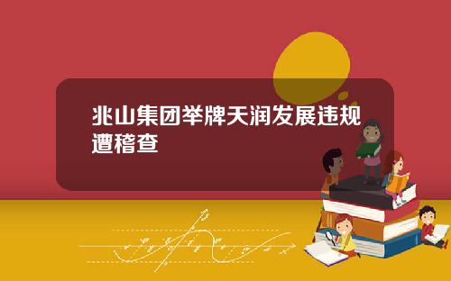 兆山集团举牌天润发展违规遭稽查