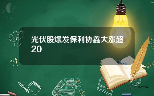 光伏股爆发保利协鑫大涨超20