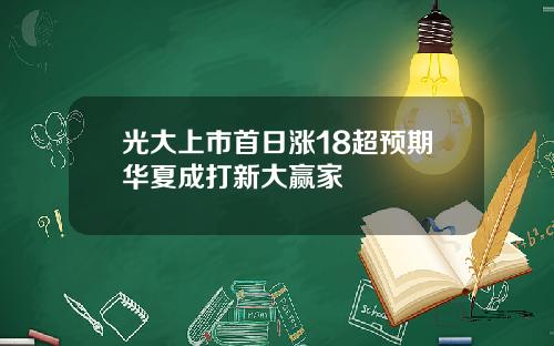 光大上市首日涨18超预期华夏成打新大赢家