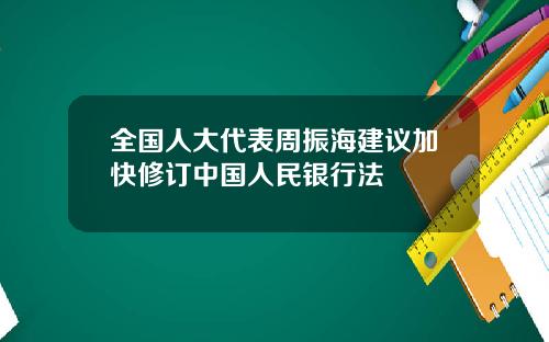 全国人大代表周振海建议加快修订中国人民银行法