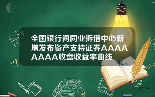 全国银行间同业拆借中心新增发布资产支持证券AAAAAAAA收盘收益率曲线