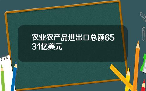 农业农产品进出口总额6531亿美元