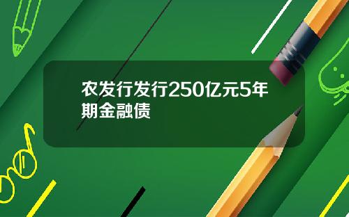 农发行发行250亿元5年期金融债