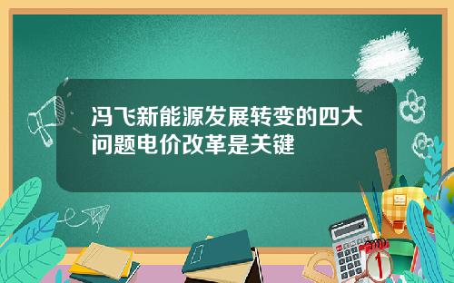 冯飞新能源发展转变的四大问题电价改革是关键