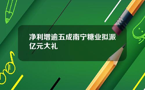 净利增逾五成南宁糖业拟派亿元大礼