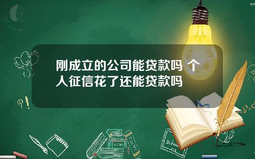 刚成立的公司能贷款吗 个人征信花了还能贷款吗